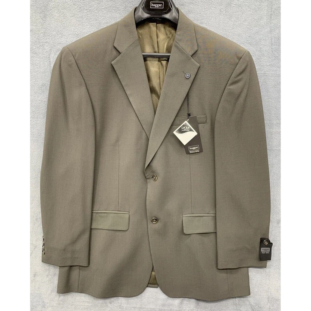 Haggar Black Label Blazer Sports Jacket Mens Size 42 R Gray Lycra Only By Dupont